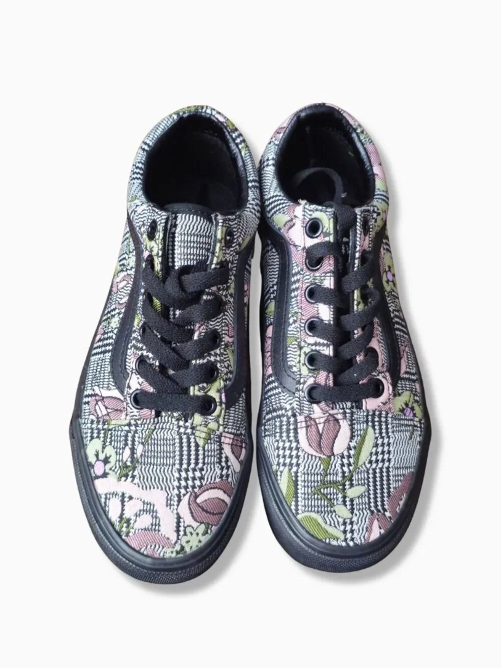 Vans Old Skool Stackform Tapestry Floral Black Platform Sneakers Women's Size 5